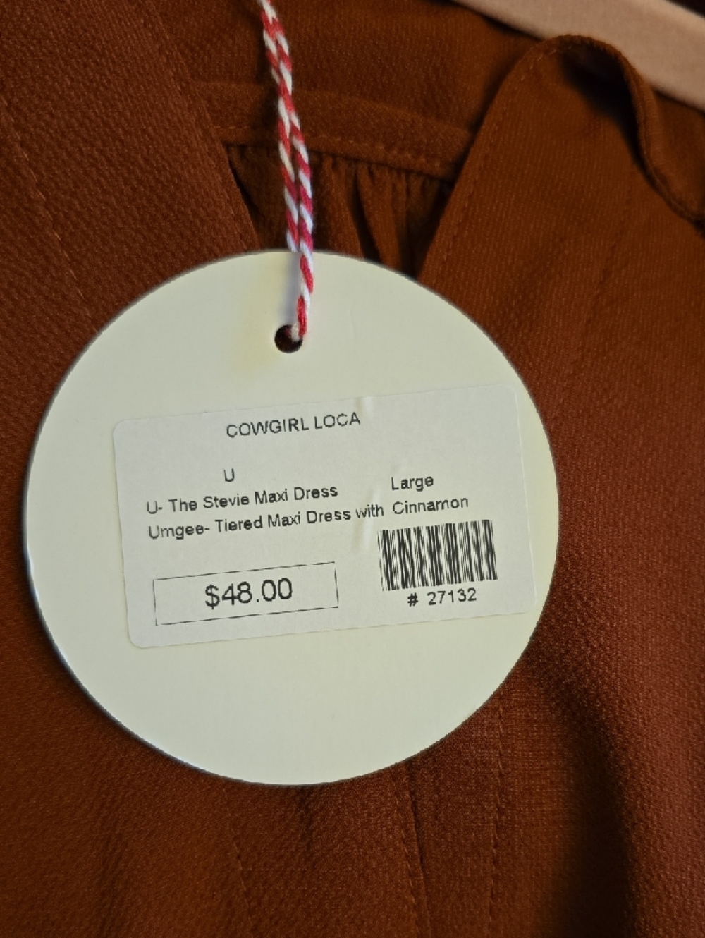 Umgee Rust Tiered Maxi Dress with Ruffle Sleeves - Picture 3 of 3